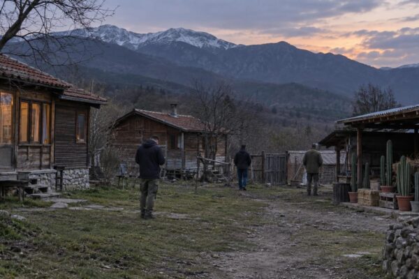 Стопански постройки и саксии с кактуси край Калофер, илюстрация към разследването на ДАНС
