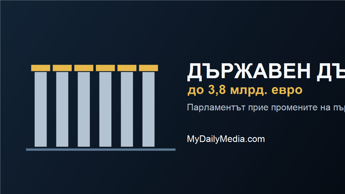Илюстративна графика за държавния дълг и парламента през 2026 г.