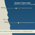 Схематична карта на районите на ударените кораби край Бяла и Крапец на 13 октомври 2026 година