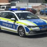 Полицейски автомобил в София при акция срещу разпространение на фентанил