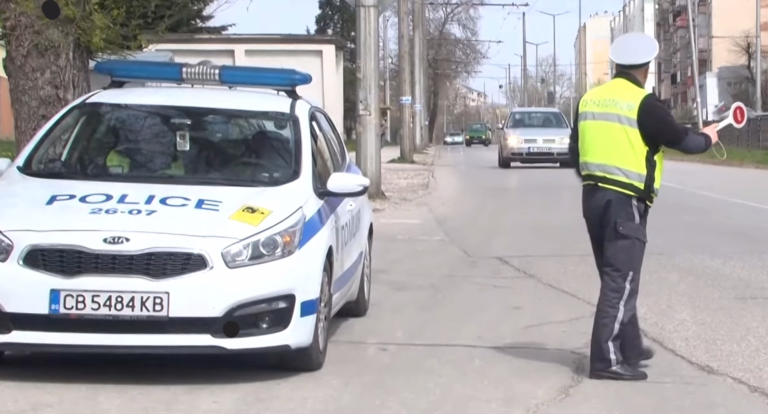 Автомобил на Пътна полиция при новина за тежки катастрофи в България