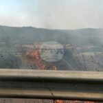 движение по магистрала Тракия към новина за пожар и ограничение в посока София